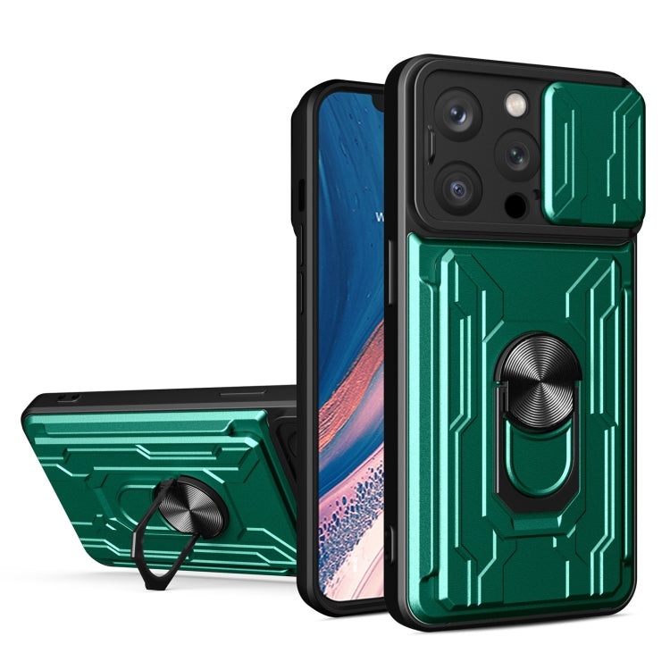 جراب هاتف منزلق من مادة TPU + PC مع فتحة بطاقة، لهاتف iPhone 15 Pro Max، وiPhone 15 Pro، وiPhone 15 Plus، وiPhone 15