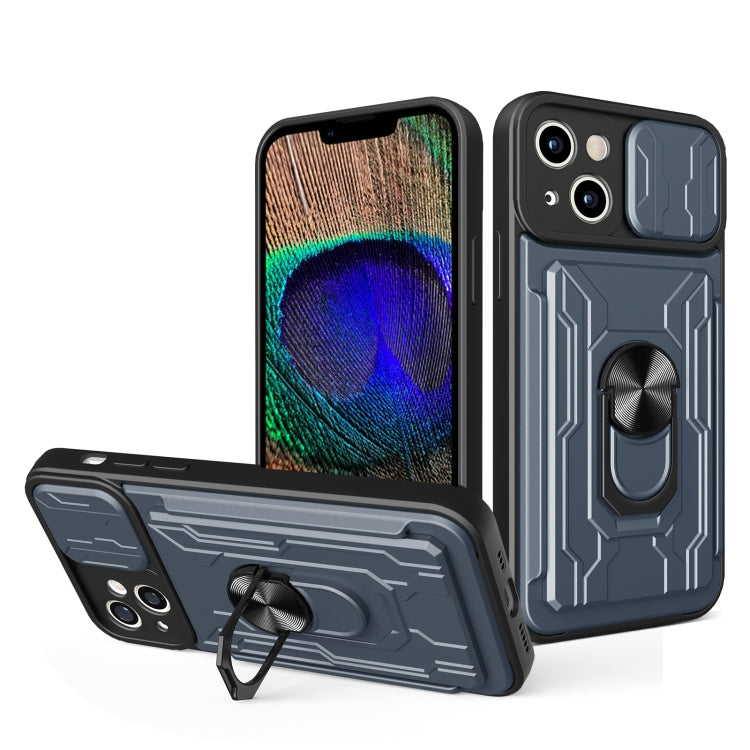 جراب هاتف منزلق من مادة TPU + PC مع فتحة بطاقة، لهاتف iPhone 15 Pro Max، وiPhone 15 Pro، وiPhone 15 Plus، وiPhone 15