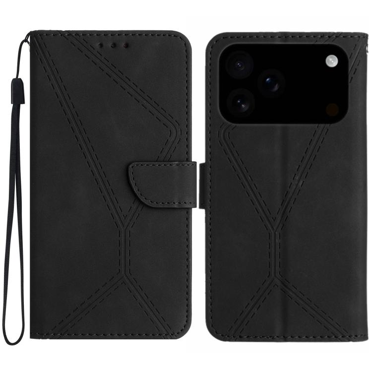 جراب هاتف جلدي منقوش بخياطة، مناسب لأجهزة iPhone 16 Pro Max وiPhone 16 Pro وiPhone 16 Plus وiPhone 16 وiPhone 16e وiPhone 15 Pro Max وiPhone 15 Pro وiPhone 15 Plus