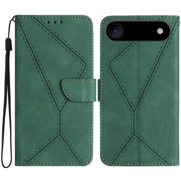جراب هاتف جلدي منقوش بخياطة، مناسب لأجهزة iPhone 16 Pro Max وiPhone 16 Pro وiPhone 16 Plus وiPhone 16 وiPhone 16e وiPhone 15 Pro Max وiPhone 15 Pro وiPhone 15 Plus