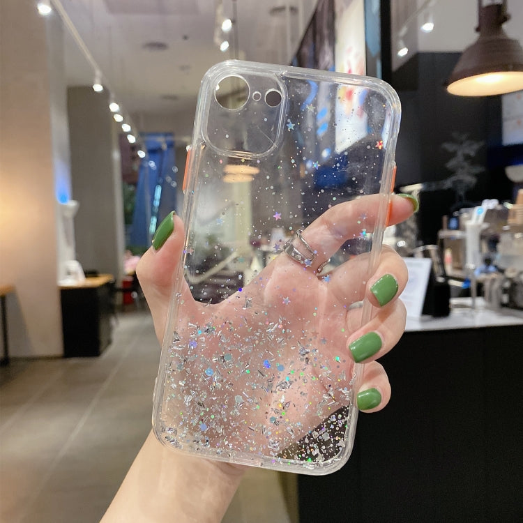 جراب هاتف TPU لامع متدرج الألوان مرصع بالنجوم، مناسب لأجهزة iPhone XS / X، iPhone XR، iPhone XS Max، iPhone 8 Plus / 7 Plus، iPhone 6s Plus / 6 Plus، iPhone 6s / 6