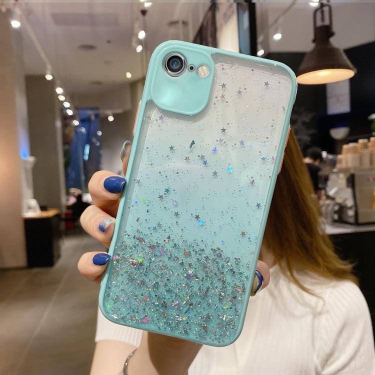 جراب هاتف TPU لامع متدرج الألوان مرصع بالنجوم، مناسب لأجهزة iPhone XS / X، iPhone XR، iPhone XS Max، iPhone 8 Plus / 7 Plus، iPhone 6s Plus / 6 Plus، iPhone 6s / 6