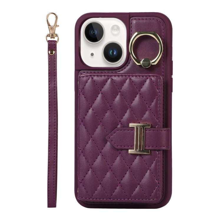 Horizontal Card Bag Ring Holder Phone Case with Dual Lanyard, For iPhone 13, For iPhone 12, For iPhone 12 Pro Max, For iPhone 12 Pro, For iPhone 11 Pro Max, For iPhone 11