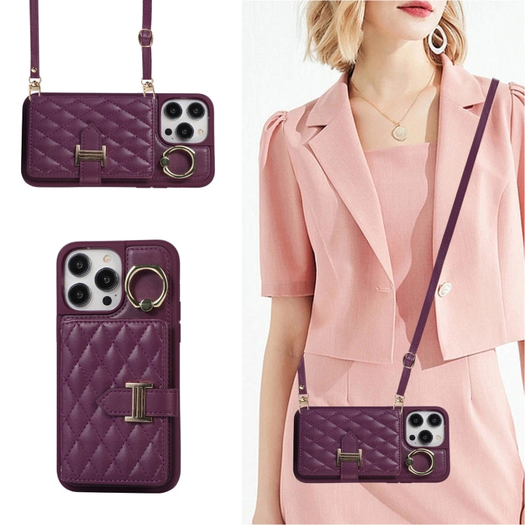 Horizontal Card Bag Ring Holder Phone Case with Dual Lanyard, For iPhone 13, For iPhone 12, For iPhone 12 Pro Max, For iPhone 12 Pro, For iPhone 11 Pro Max, For iPhone 11