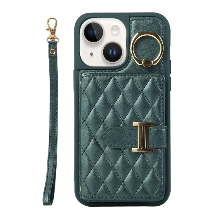 Horizontal Card Bag Ring Holder Phone Case with Dual Lanyard, For iPhone 13, For iPhone 12, For iPhone 12 Pro Max, For iPhone 12 Pro, For iPhone 11 Pro Max, For iPhone 11