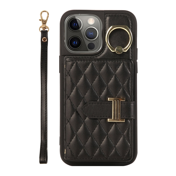 Horizontal Card Bag Ring Holder Phone Case with Dual Lanyard, For iPhone 13, For iPhone 12, For iPhone 12 Pro Max, For iPhone 12 Pro, For iPhone 11 Pro Max, For iPhone 11