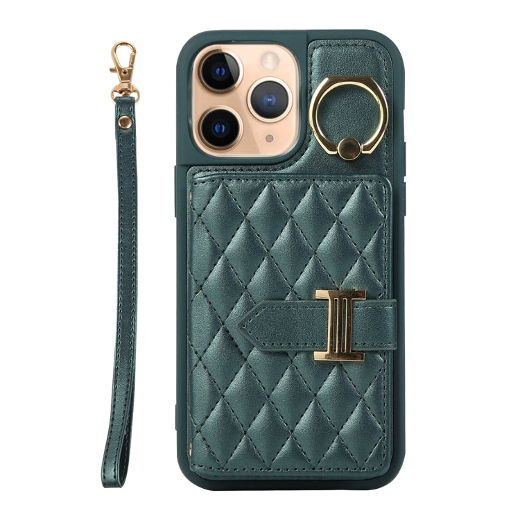 Horizontal Card Bag Ring Holder Phone Case with Dual Lanyard, For iPhone 13, For iPhone 12, For iPhone 12 Pro Max, For iPhone 12 Pro, For iPhone 11 Pro Max, For iPhone 11