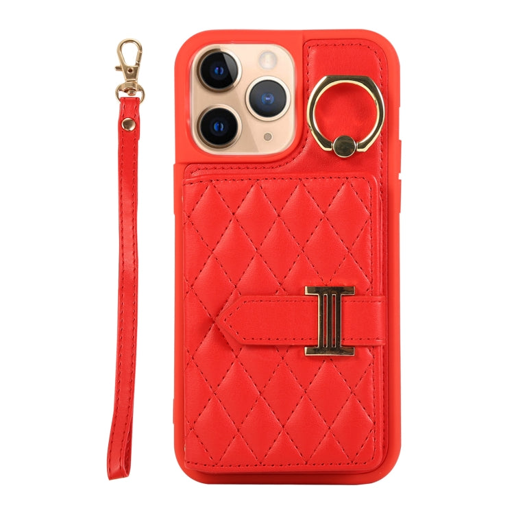 Horizontal Card Bag Ring Holder Phone Case with Dual Lanyard, For iPhone 13, For iPhone 12, For iPhone 12 Pro Max, For iPhone 12 Pro, For iPhone 11 Pro Max, For iPhone 11