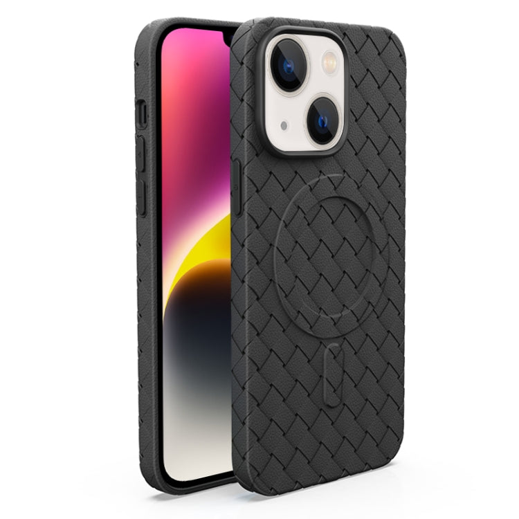جراب هاتف مغناطيسي تبريد ماج سيف بنمط منسوج، مناسب لأجهزة iPhone 14 وiPhone 14 Pro وiPhone 14 Pro Max وiPhone 13 Pro Max وiPhone 13 Pro وiPhone 13