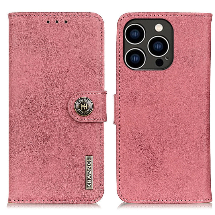 KHAZNEH Cowhide Texture Horizontal Flip Leather Phone Case, For iPhone 16 Pro Max, For iPhone 16 Pro, For iPhone 16 Plus, For iPhone 16, iPhone 16e, For iPhone 15 Pro Max, For iPhone 15 Pro, For iPhone 15 Plus, For iPhone 15