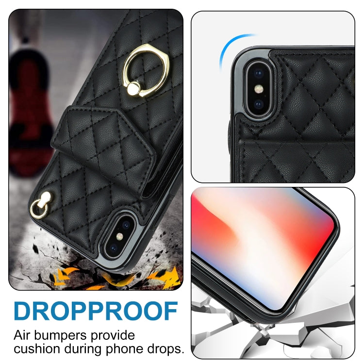 جراب هاتف بتصميم معيني مع حبل طويل، لهاتف iPhone XS Max
