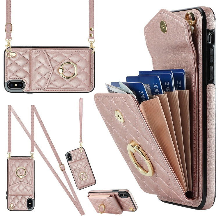 جراب هاتف بتصميم معيني مع حبل طويل، لهاتف iPhone XS Max