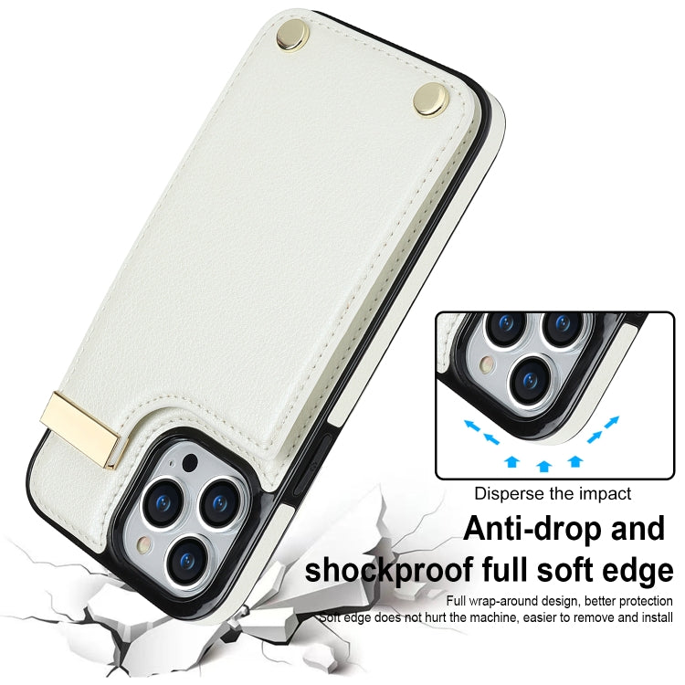 Metal Buckle Card Slots Phone Case, For iPhone 14 Pro, For iPhone 14 Pro Max, For iPhone SE 2022 / 2020 / 8 / 7, For iPhone 13 Pro Max, For iPhone 13 Pro, For iPhone 12 / 12 Pro, For iPhone 12 Pro Max, For iPhone 11 Pro Max