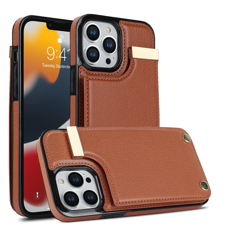 Metal Buckle Card Slots Phone Case, For iPhone 14 Pro, For iPhone 14 Pro Max, For iPhone SE 2022 / 2020 / 8 / 7, For iPhone 13 Pro Max, For iPhone 13 Pro, For iPhone 12 / 12 Pro, For iPhone 12 Pro Max, For iPhone 11 Pro Max