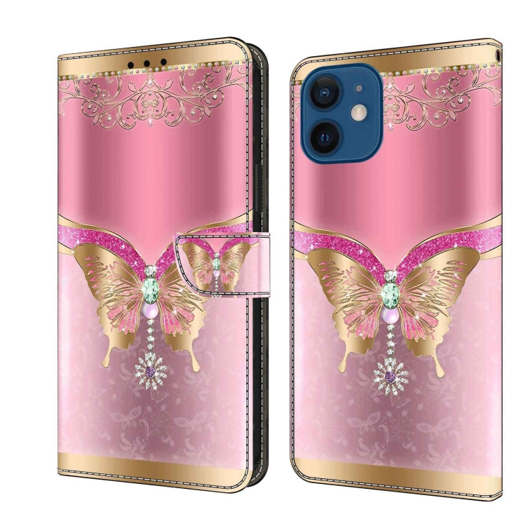 Crystal 3D Shockproof Protective Leather Phone Case, For iPhone 12 mini / 13 mini, For iPhone 12 / 12 Pro