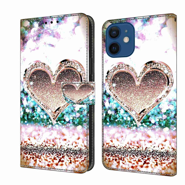 Crystal 3D Shockproof Protective Leather Phone Case, For iPhone 12 mini / 13 mini, For iPhone 12 / 12 Pro