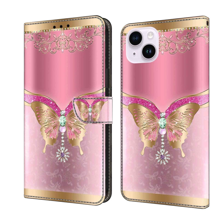 Crystal 3D Shockproof Protective Leather Phone Case, For iPhone 14 Plus, For iPhone 15 Pro Max