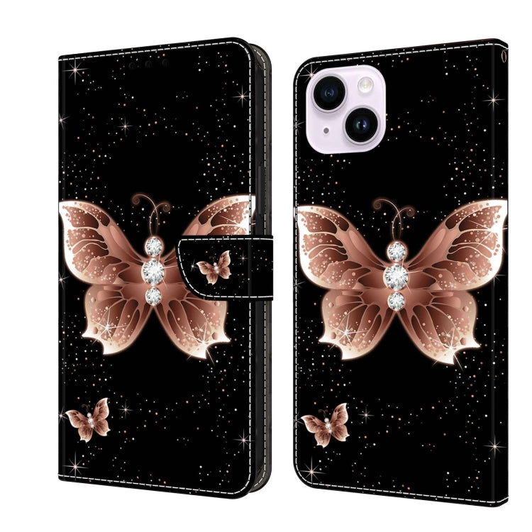Crystal 3D Shockproof Protective Leather Phone Case, For iPhone 14 Plus, For iPhone 15 Pro Max