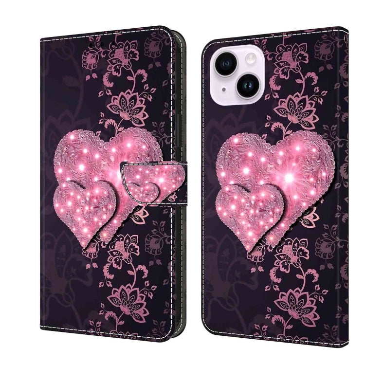 Crystal 3D Shockproof Protective Leather Phone Case, For iPhone 14 Plus, For iPhone 15 Pro Max