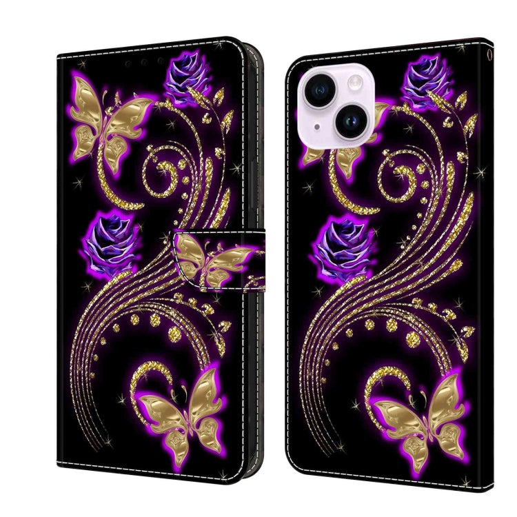 Crystal 3D Shockproof Protective Leather Phone Case, For iPhone 14 Plus, For iPhone 15 Pro Max