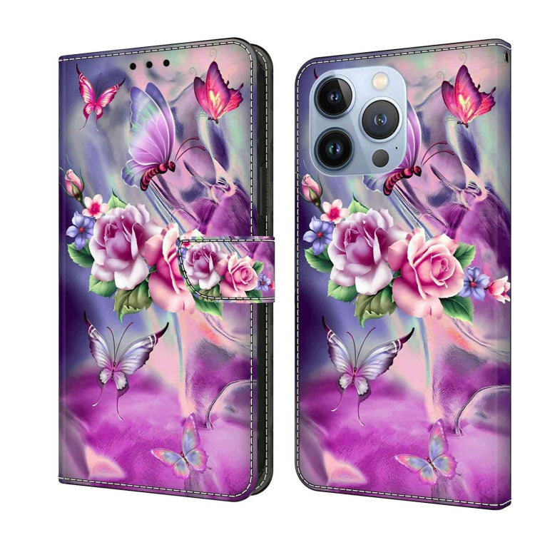 Crystal 3D Shockproof Protective Leather Phone Case, For iPhone 14 Pro Max, For iPhone 15