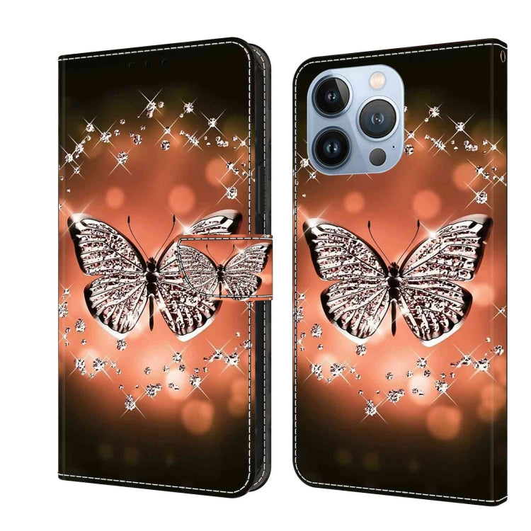 Crystal 3D Shockproof Protective Leather Phone Case, For iPhone 14 Pro Max, For iPhone 15