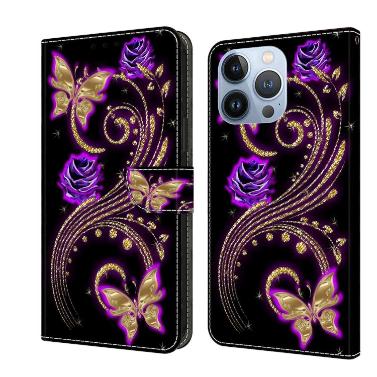 Crystal 3D Shockproof Protective Leather Phone Case, For iPhone 14 Pro Max, For iPhone 15
