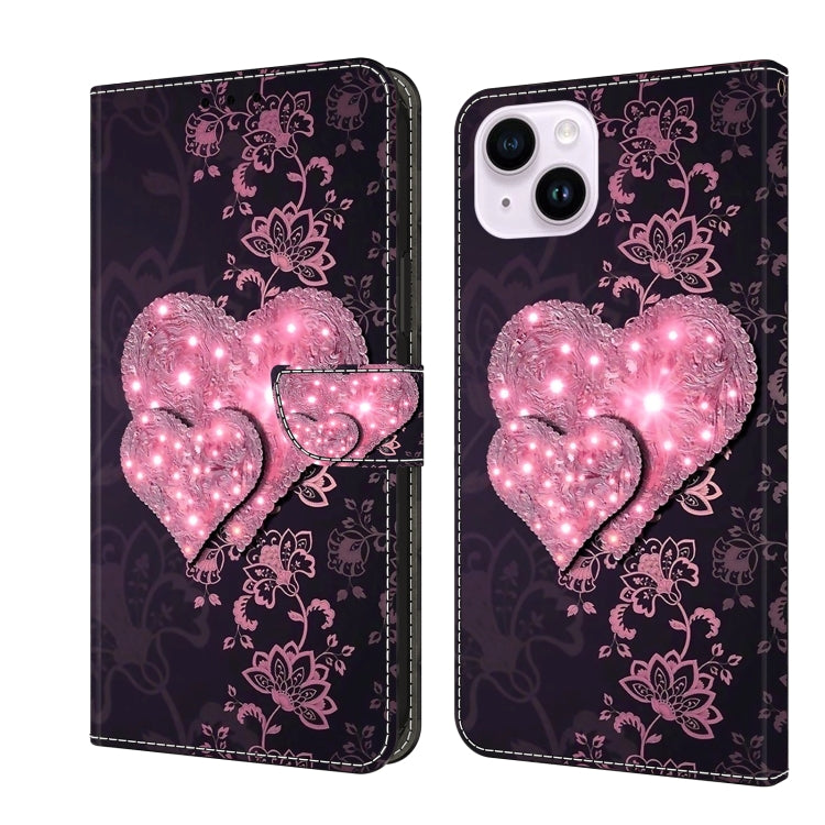 Crystal 3D Shockproof Protective Leather Phone Case, For iPhone 15 Plus, For iPhone 14 Pro