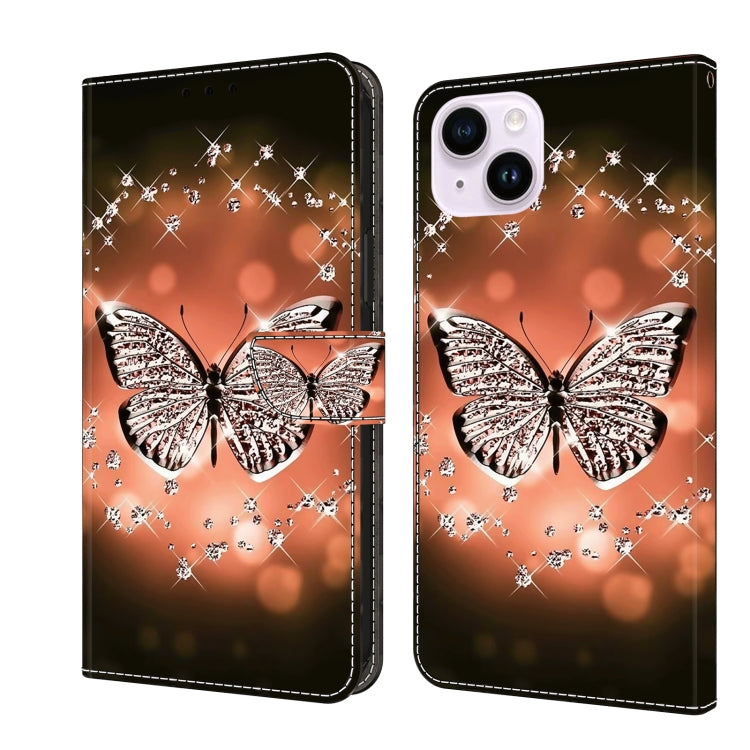 Crystal 3D Shockproof Protective Leather Phone Case, For iPhone 15 Plus, For iPhone 14 Pro