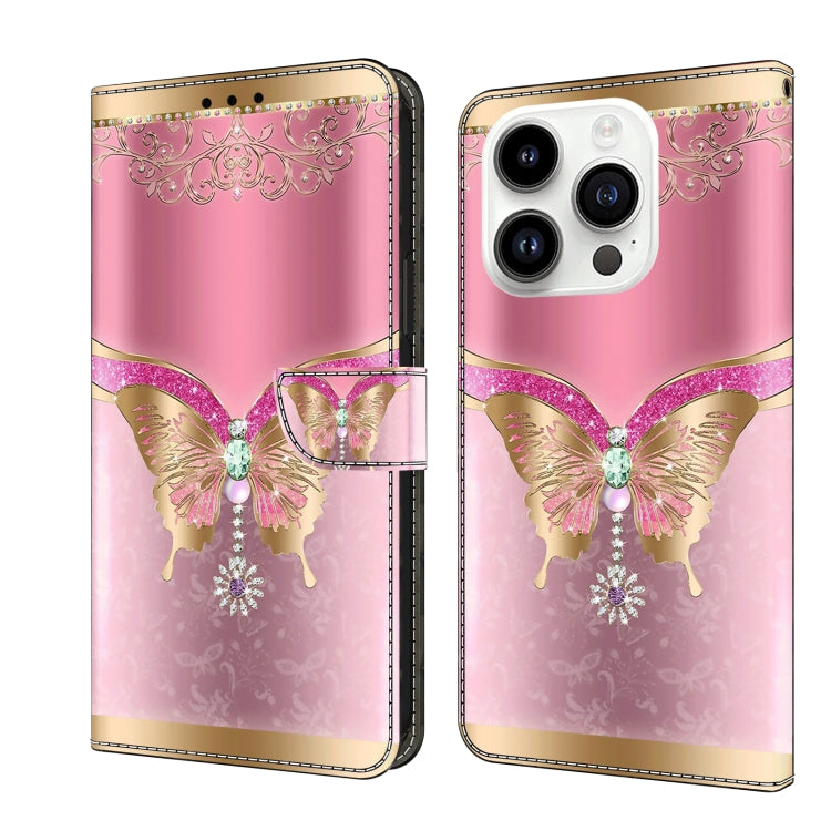 Crystal 3D Shockproof Protective Leather Phone Case, For iPhone 15 Pro, For iPhone 13 / 14