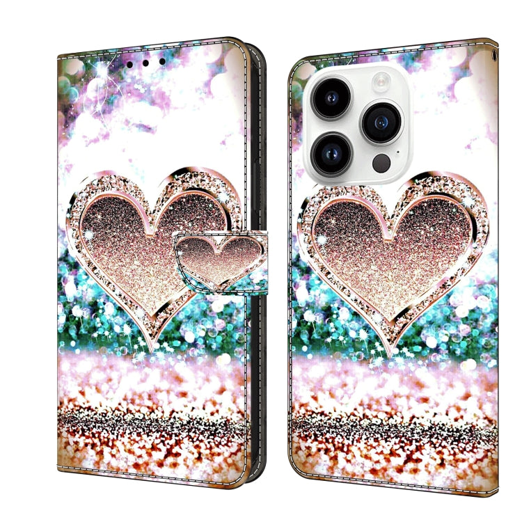 Crystal 3D Shockproof Protective Leather Phone Case, For iPhone 15 Pro, For iPhone 13 / 14