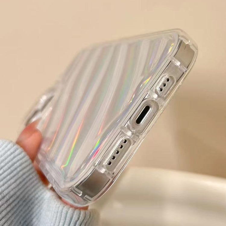 جراب هاتف TPU بموجات الترتر بالليزر، مناسب لآيفون 11، وآيفون 11 برو، وآيفون X / XS، وآيفون XR، وآيفون XS Max، وآيفون 8 بلس / 7 بلس