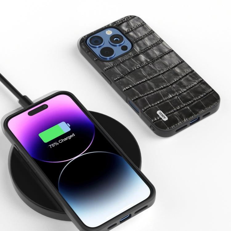 جراب هاتف من الجلد الأصلي من ABEEL بنمط جلد التمساح، مناسب لهاتف iPhone 16 Pro Max، وiPhone 16 Pro، وiPhone 16 Plus، وiPhone 16، وiPhone 15 Pro Max، وiPhone 15 Pro، وiPhone 15 Plus، وiPhone 15، وiPhone 14 Plus، وiPhone 14 ...
