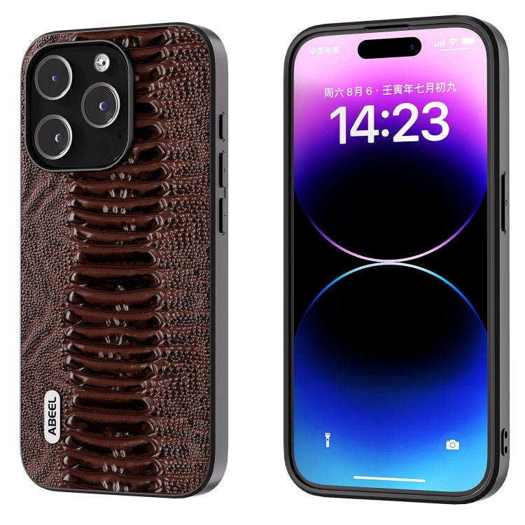 ABEEL Genuine Leather Weilai Series Phone Case, For iPhone 15 Plus, For iPhone 15, For iPhone 14 Plus, For iPhone 14, For iPhone 14 Pro, For iPhone 14 Pro Max