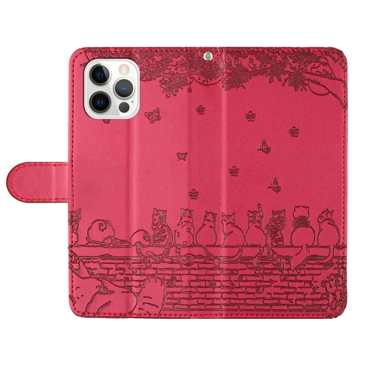 Cat Embossing Pattern Leather Phone Case with Lanyard, For iPhone 16 Pro Max, For iPhone 16 Pro, For iPhone 16 Plus, For iPhone 16