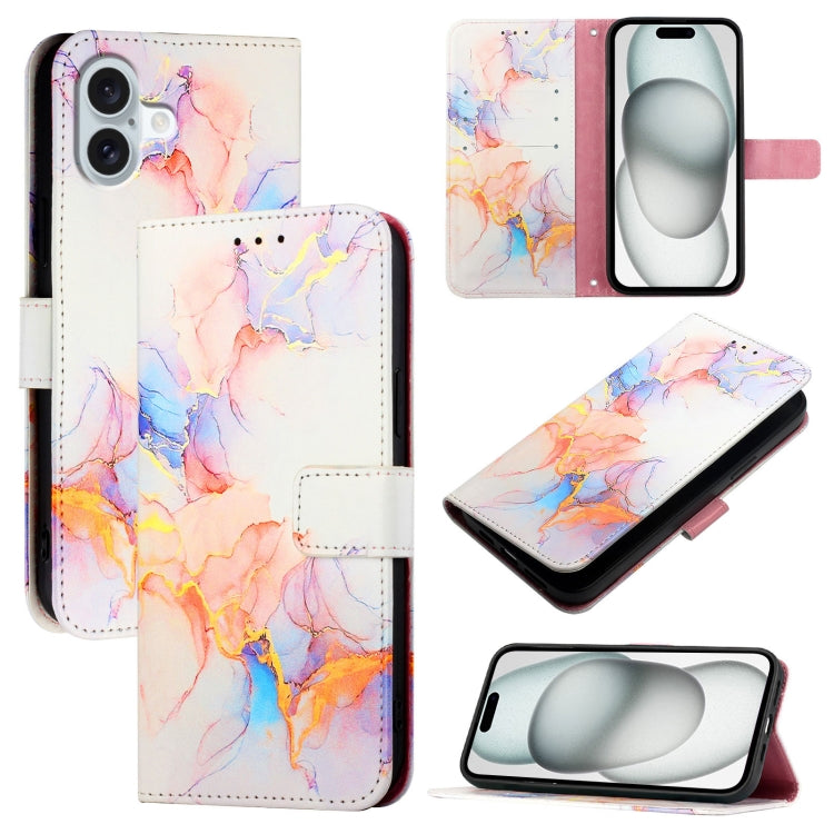 PT003 Marble Pattern Flip Leather Phone Case, For iPhone 16 Pro Max, For iPhone 16 Pro, For iPhone 16 Plus, For iPhone 16