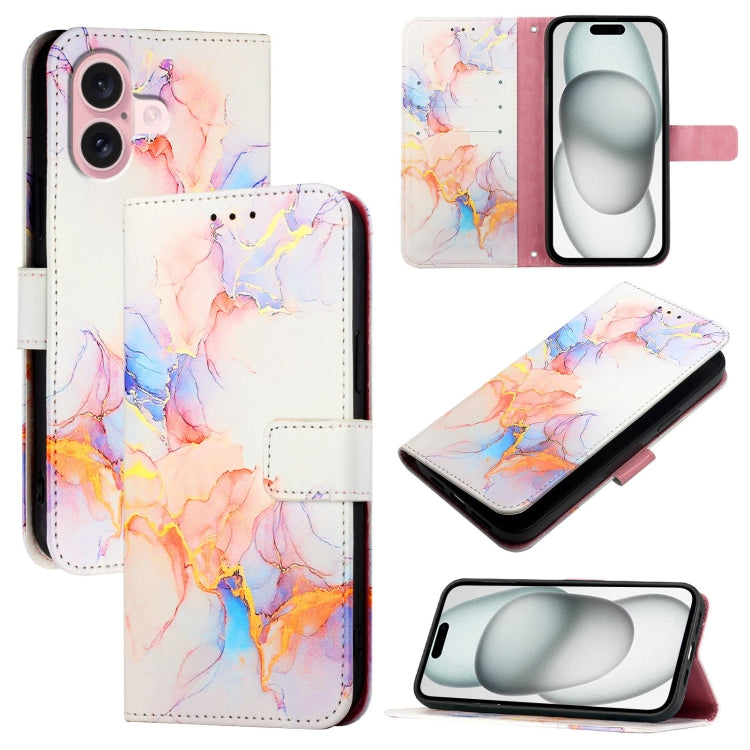 PT003 Marble Pattern Flip Leather Phone Case, For iPhone 16 Pro Max, For iPhone 16 Pro, For iPhone 16 Plus, For iPhone 16