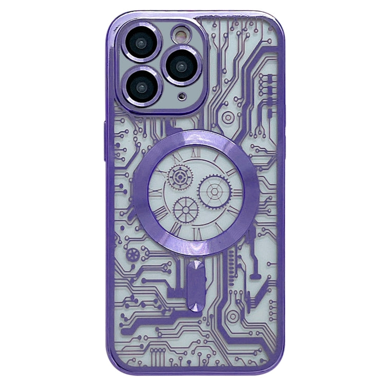 Electroplated Circuit Board Pattern MagSafe Phone Case, For iPhone 13, For iPhone 12, For iPhone 12 Pro Max, For iPhone 12 Pro, For iPhone 11 Pro Max, For iPhone 11