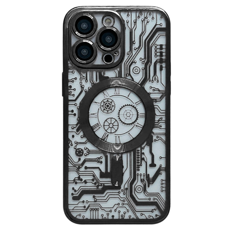Electroplated Circuit Board Pattern MagSafe Phone Case, For iPhone 14 Plus, For iPhone 14, For iPhone 14 Pro, For iPhone 14 Pro Max, For iPhone 13 Pro Max, For iPhone 13 Pro