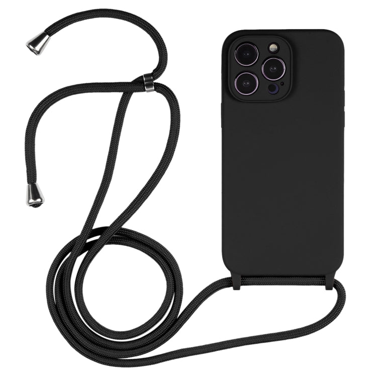Crossbody Lanyard Liquid Silicone Case, For iPhone 16 Pro