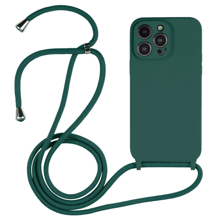 Crossbody Lanyard Liquid Silicone Case, For iPhone 16 Pro
