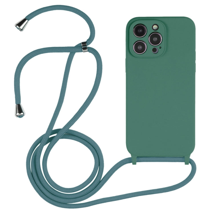 Crossbody Lanyard Liquid Silicone Case, For iPhone 16 Pro