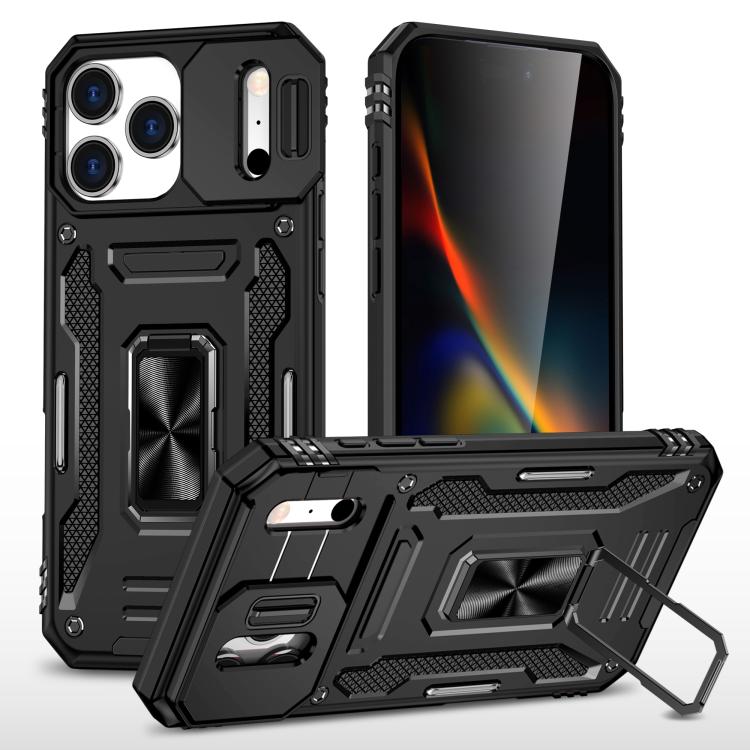 Armor PC + TPU Camera Shield Phone Case, For iPhone 17 Pro Max, For iPhone 17 Pro, For iPhone 16e, For iPhone 16 Pro Max, For iPhone 16 Pro, For iPhone 16 Plus
