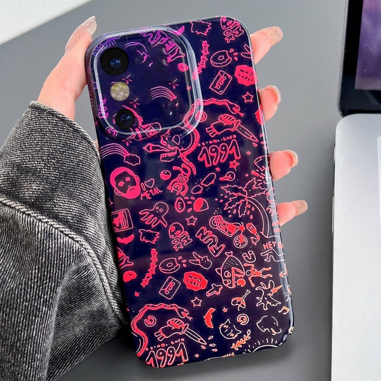 جراب هاتف PC بفتحة دقيقة بنمط مرسوم، لهاتف iPhone X / XS