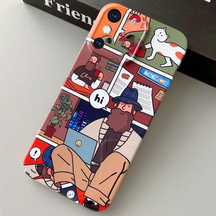 جراب هاتف PC بفتحات دقيقة بنمط مرسوم، لهاتف iPhone XS Max