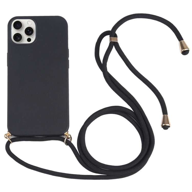 جراب هاتف مقاوم للصدمات من مادة TPU من قش القمح مع حبل للرقبة، لهاتف iPhone 16 Pro Max، وiPhone 16 Pro، وiPhone 16 Plus