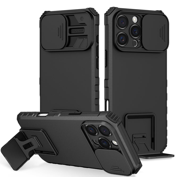 جراب هاتف بحامل مجسم وغطاء كاميرا منزلق، مناسب لأجهزة iPhone 16 Pro Max وiPhone 16 Pro وiPhone 16 Plus وiPhone 16 وiPhone 15 Pro Max وiPhone 15 Pro