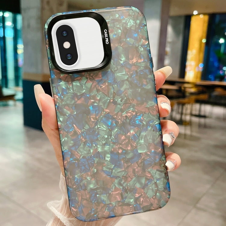 جراب هاتف IMD Shell Texture TPU + Acrylic، لهاتف iPhone XR وiPhone XS Max