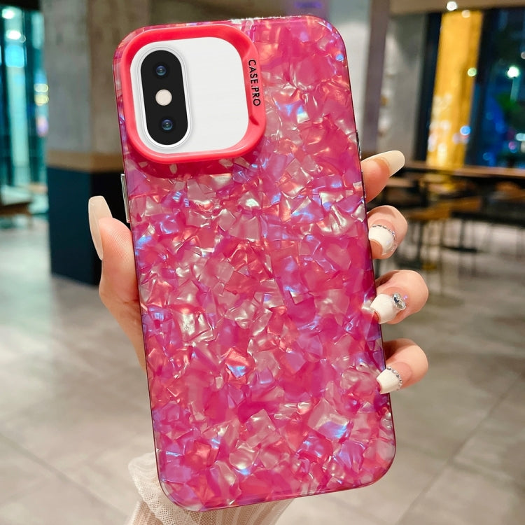 جراب هاتف IMD Shell Texture TPU + Acrylic، لهاتف iPhone XR وiPhone XS Max