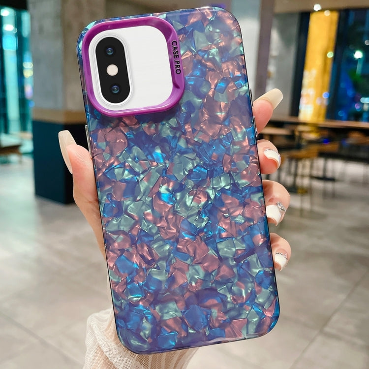 جراب هاتف IMD Shell Texture TPU + Acrylic، لهاتف iPhone XR وiPhone XS Max